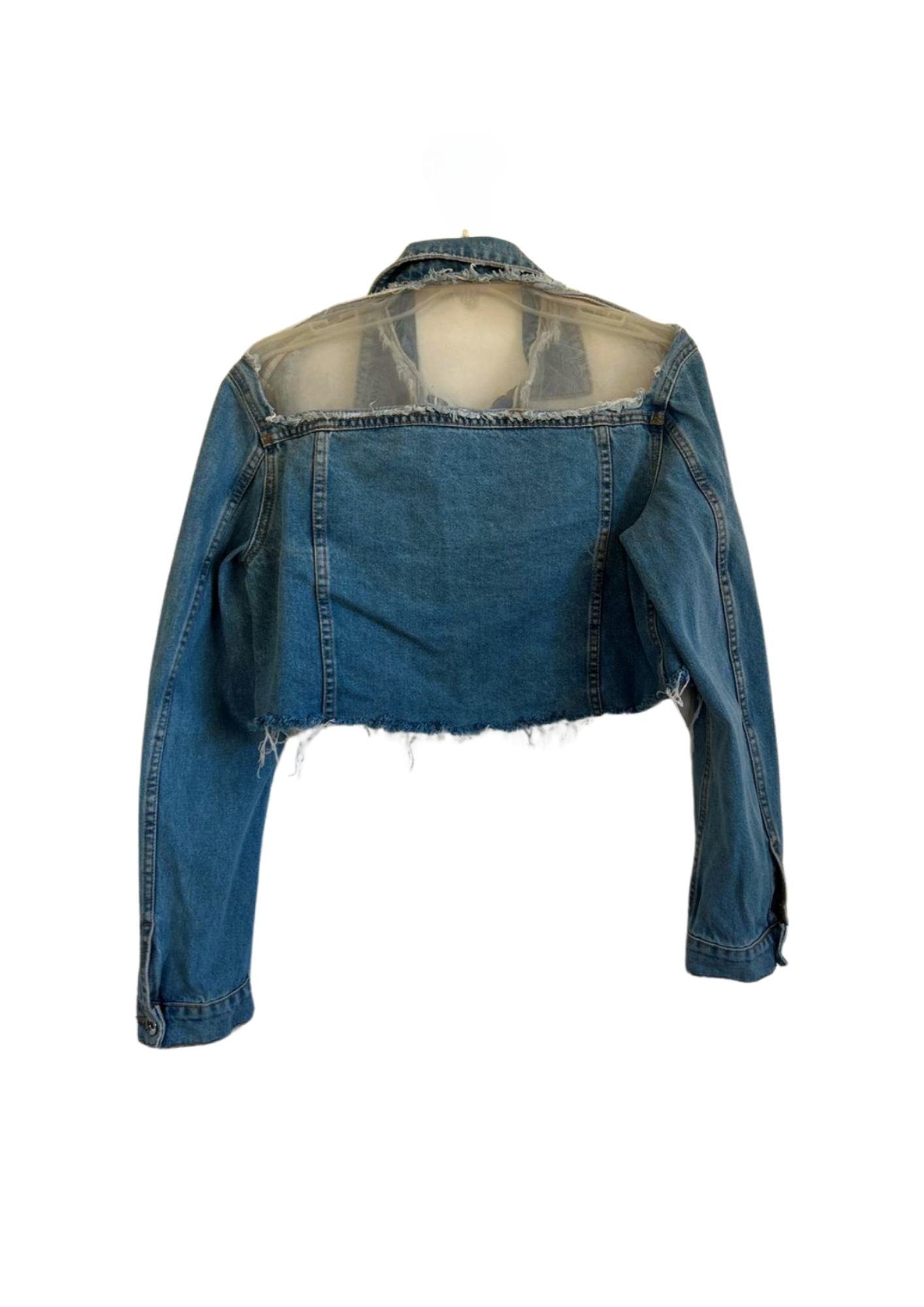 Blue Crop Custom Denim Jacket